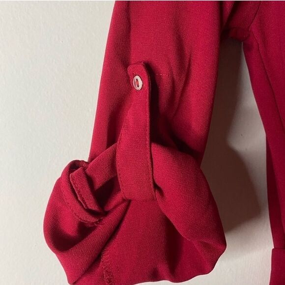 Dorothy Perkins Raspberry Collarless Shirt Dress Size 4 - Picture 9 of 11